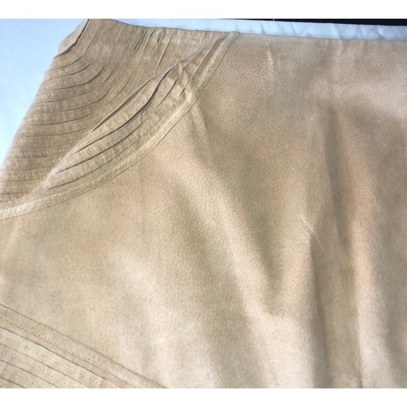 Lafayette 148 New York 100% Suede Midi A Line Skirt Tan Size 20 - Picture 14 of 16